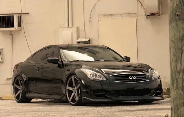 Картинка чёрный, Infiniti, black, инфинити, передняя часть, G37, G-Series