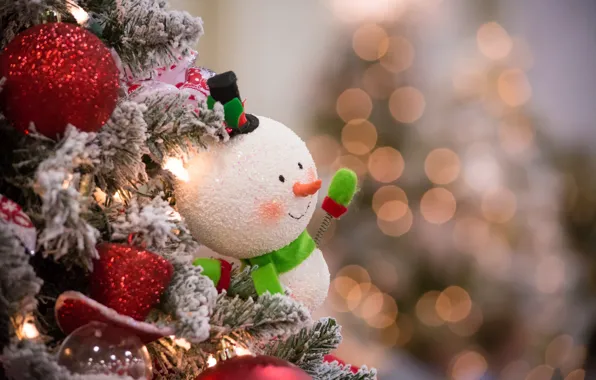 Картинка игрушка, новый год, рождество, снеговик, christmas, merry christmas