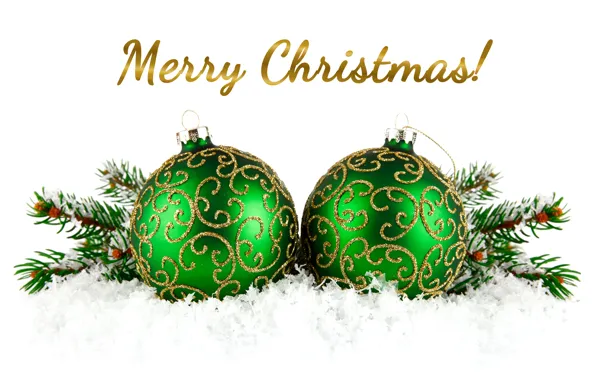 Украшения, шары, Новый Год, Christmas, balls, snow, New Year, decoration