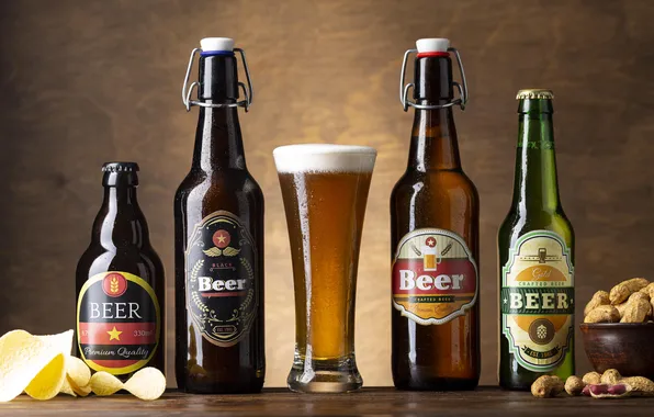 American, beer, delicious, composition