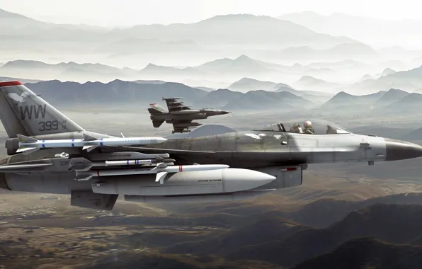 Арт, F-16, ВВС США, General Dynamics, roen911, fighting falcons