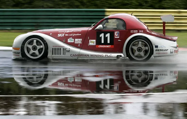 Брызги, трасса, Race, автомобиль, Morgan, Aero 8, British GT