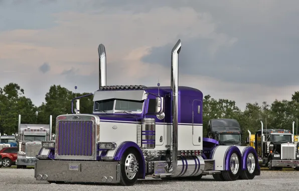 Картинка Purple, Truck, Custom, Peterbilt, Hrome