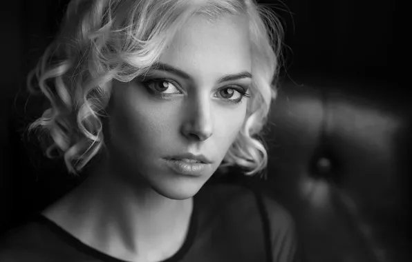 Портрет, ч/б, губки, прелесть, Bruno Birkhofer, riona face