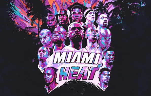 Картинка Майами, Спорт, Команда, Баскетбол, Miami, NBA, Heat, Хит
