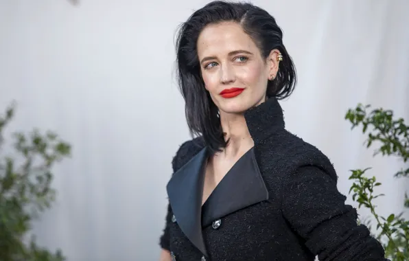 Взгляд, актриса, брюнетка, красивая, пальто, Ева Грин, Eva Green