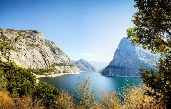 Картинка пейзаж, горы, природа, озеро, парк, фото, США, Йосемити