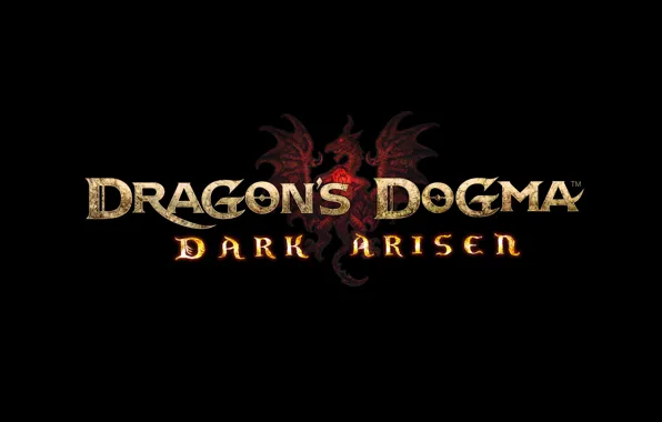 Игра, логотип, logo, game, черный фон, black background, Dragon's Dogma, Догма Дракона