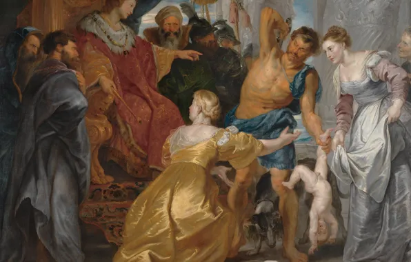 Картина, Питер Пауль Рубенс, мифология, Суд Соломона, Pieter Paul Rubens
