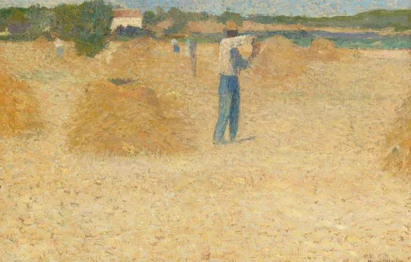 Поле, картина, урожай, Анри-Жан Гильом Мартин, Henri Matrin, Жнецы Пшеницы