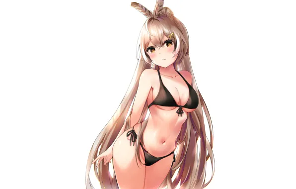 Girl, sexy, cleavage, long hair, brown hair, boobs, anime, beautiful