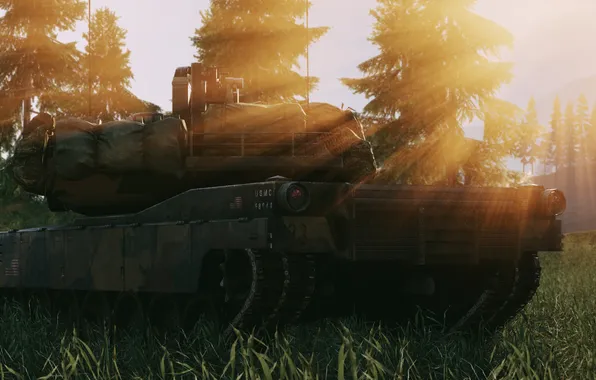 Природа, игра, Battlefield 4, M1 Abrams