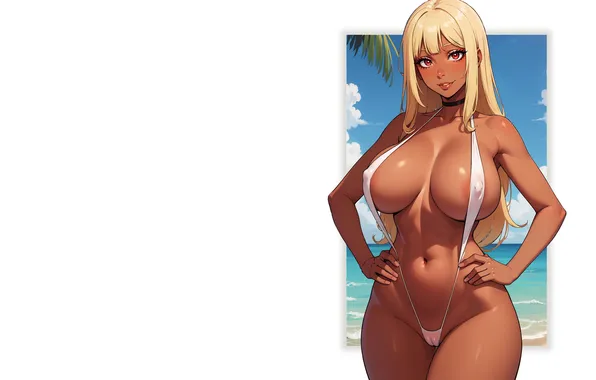 Girl, hot, sexy, wet, beach, ocean, nipples, boobs