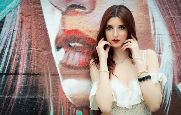 Взгляд, лицо, фон, модель, Martina Cecilia