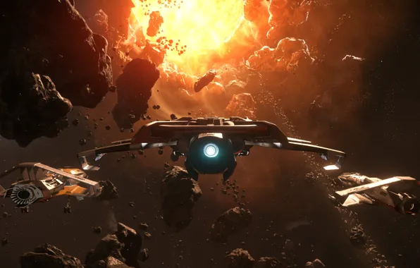 Полет, звездолет, Hornet, Star Citizen