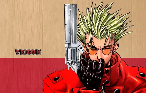 Red, Art, Anime, Wood, Colt, Weapon, Trigun, Man