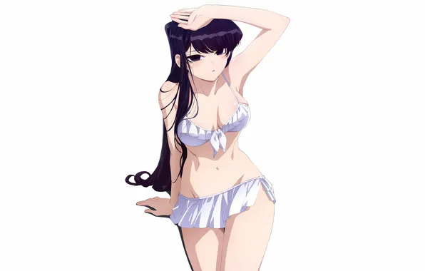 Girl, sexy, cleavage, long hair, boobs, anime, beautiful, purple eyes