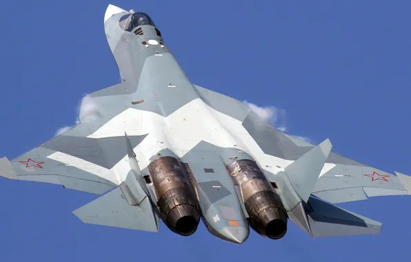 Картинка Т-50, ПАК ФА, ВКС России, истребитель пятого поколения, Су-57, ОКБ имени П. О. Сухого, перспективный …