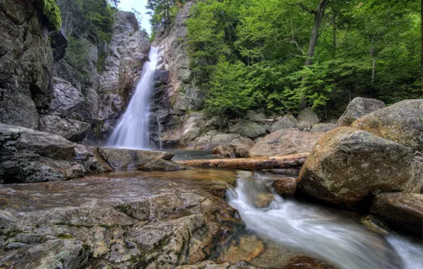 Картинка природа, камни, водопад, США, Glen Ellis, New Hampshire