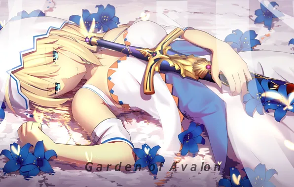 Девушка, меч, аниме, арт, Fate Stay Night, сейбер, fate/grand order