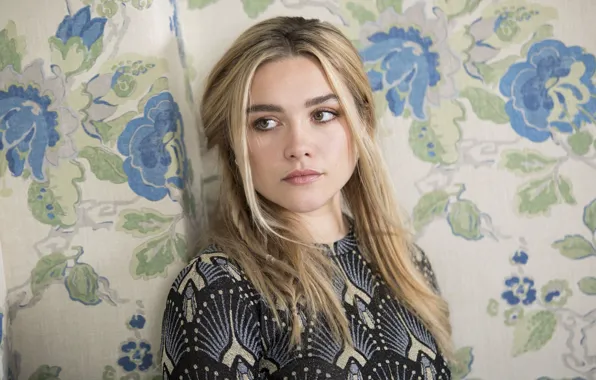 Взгляд, макияж, актриса, hair, Florence Pugh, Флоренс Пью