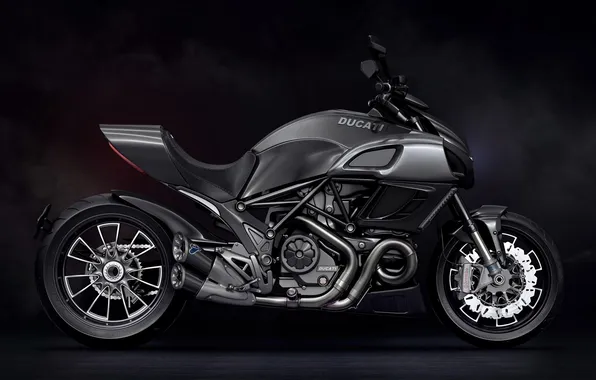 Ducati, black, motocycle, dark background, Ducati Diavel