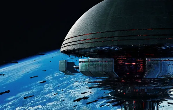 Картинка космос, art, Mass Effect 3, space station