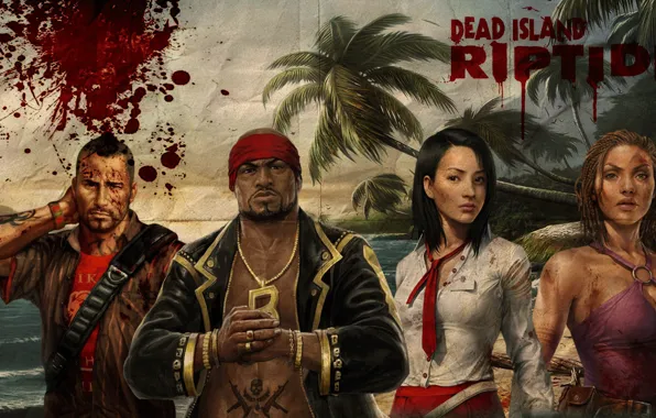 Girl, blood, game, island, tatoo, asian, Dead Island, chinese