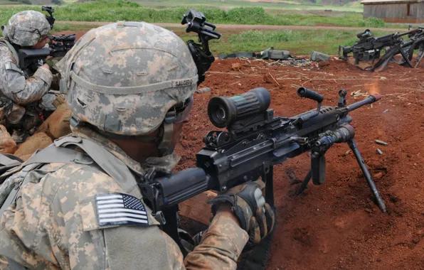 Soldier, rifle, telescopic sight, trench