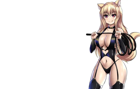 Girl, sexy, lingerie, pantsu, cleavage, blouse, panties, thighhighs