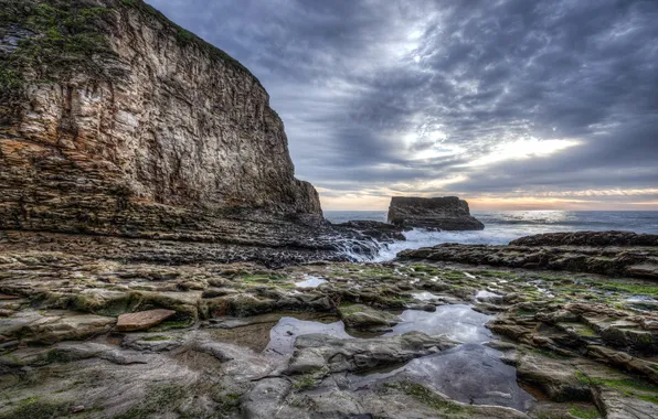 Море, пейзаж, скалы