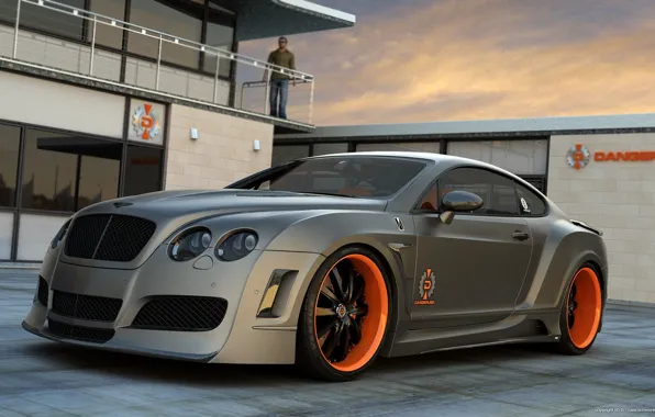 Car, серый, автомобиль, спортивный, Bentley Continental GT