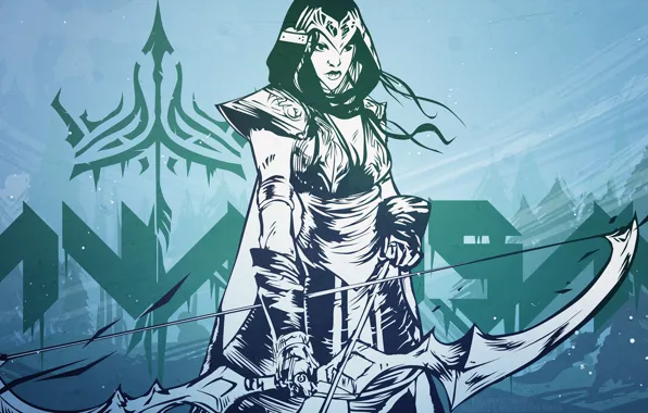 Art, league of legends, ashe, archer