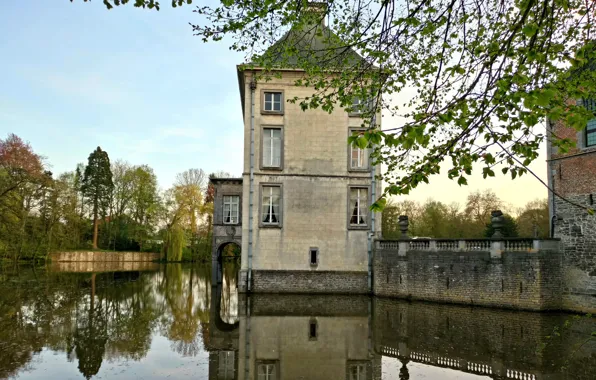 Картинка House, Beautiful, landscape, style, old, Belgium, Castle, architecture