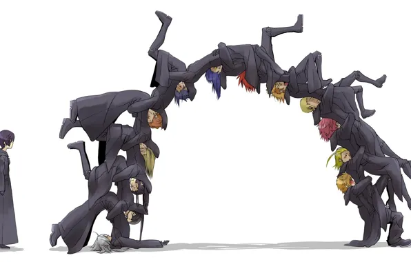 Боль, жертвы, черный плащ, Kingdom Hearts, гримассы