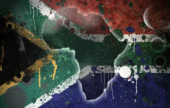 Остров, флаг, Текстура, South Africa, Южно-Африканская Республика