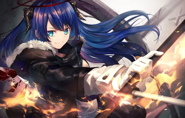 Взгляд, девушка, Arknights, Mostima