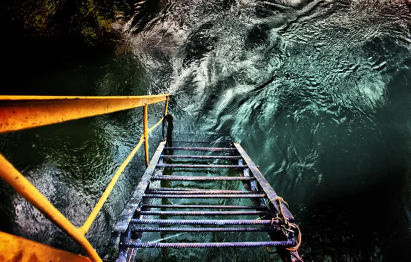 Вода, лестница, water