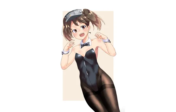 Girl, sexy, cleavage, bodysuit, boobs, anime, beautiful, short hair