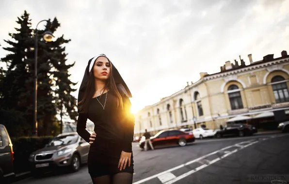 Машина, авто, взгляд, девушка, BMW, брюнетка, Тень, girl
