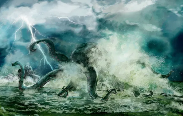 Monster, creature, giant octopus