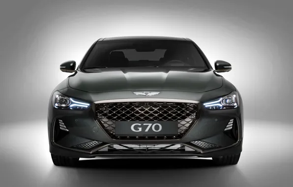 Седан, Hyundai, вид спереди, Genesis, 2019, G70