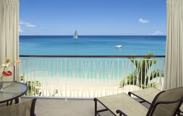 Hotel, room, balcony, ocean view