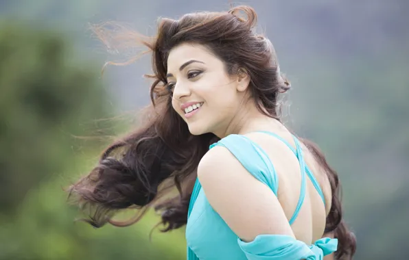 Улыбка, Индия, актриса, брюнетка, Kajal Agarwal, Каджал Агарвал