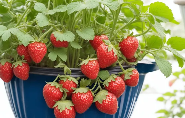 Синий, красный, зеленый, green, рисунок, еда, berry, клубника
