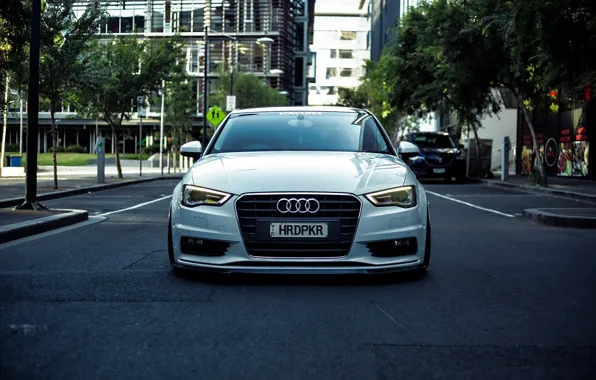 Белый, Audi, ауди, white, sedan