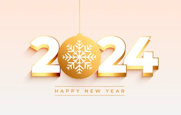 Цифры, Новый год, дата, композиция, 2024, Новый 2024 год