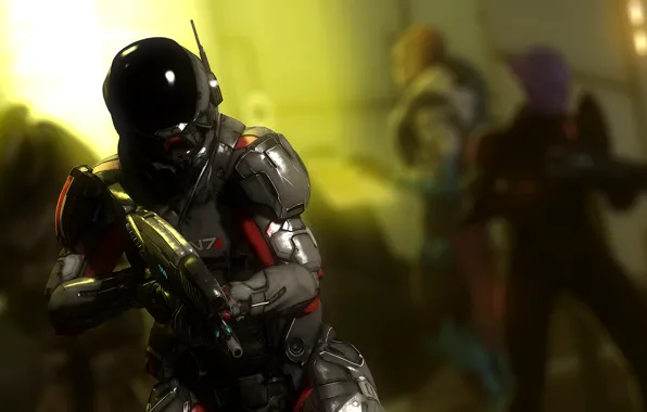 Рендеринг, скафандр, броня, mass effect, shepard, pathfinder