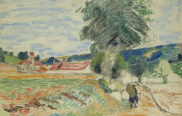 Рисунок, Пейзаж, Арман Гийомен, Armand Guillaumin