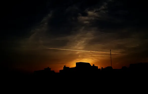 Dark, morning, sun, shine, suhart